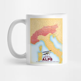 Illustrated map of the Alps Mug